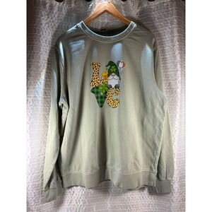 Target St Patricks Day Gnome LOVE Graphic Sweatshirt Sage Green XL NEW